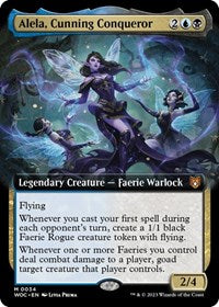 Alela, Cunning Conqueror (Extended Art) (34) [Commander: Wilds of Eldraine]