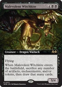 Malevolent Witchkite (Extended Art) (372) [Wilds of Eldraine]