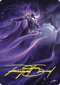Ashiok, Wicked Manipulator Art Card (10/81) (Gold-Stamped Signature) (10) [Art Series: Wilds of Eldraine]
