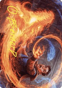 Frantic Firebolt Art Card (Gold-Stamped Signature) (16) [Art Series: Wilds of Eldraine]