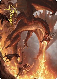 Realm-Scorcher Hellkite Art Card (Gold-Stamped Signature) (19) [Art Series: Wilds of Eldraine]