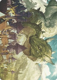 Beanstalk Wurm Art Card (Gold-Stamped Signature) (23) [Art Series: Wilds of Eldraine]