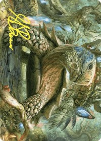 Blossoming Tortoise Art Card (Gold-Stamped Signature) (24) [Art Series: Wilds of Eldraine]