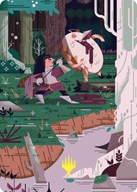 Stab Wound Art Card (Gold-Stamped Planeswalker Symbol) (69) [Art Series: Wilds of Eldraine]