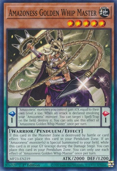 Amazoness Golden Whip Master (MP23-EN219) [25th Anniversary Tin: Dueling Heroes Mega Pack]