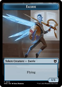 Faerie // Saproling Double-Sided Token (10 // 15) [Commander: Wilds of Eldraine]