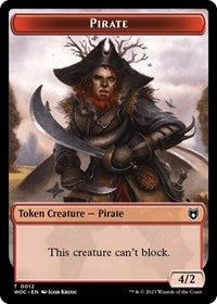 Pirate // Human Soldier Double-Sided Token (12 // 7) [Commander: Wilds of Eldraine]