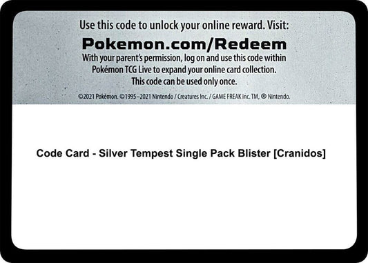 Code Card - Silver Tempest Single Pack Blister [Cranidos] [SWSH12: Silver Tempest]