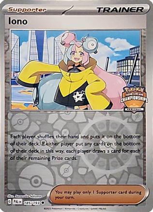 Iono 185/193  - Reverse Holofoil League & Championship Cards - Uncommon