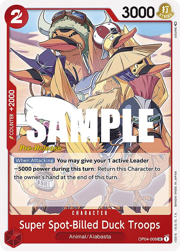 Super Spot-Billed Duck Troops (OP04-009) [Kingdoms of Intrigue Pre-Release Cards]