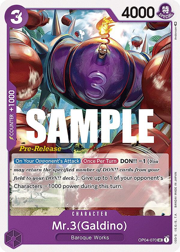 Mr.3 (Galdino) (OP04-070) [Kingdoms of Intrigue Pre-Release Cards]
