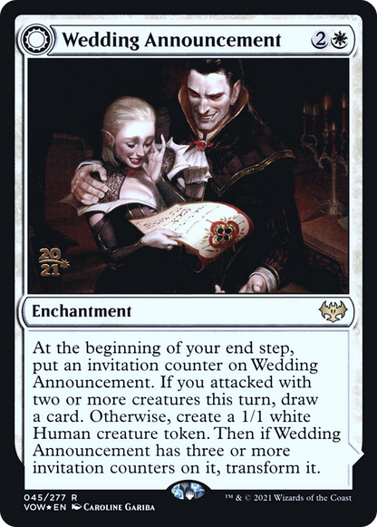 Wedding Announcement (PRE-45S) - Innistrad: Crimson Vow Promos: (Double Faced Transform) Foil
