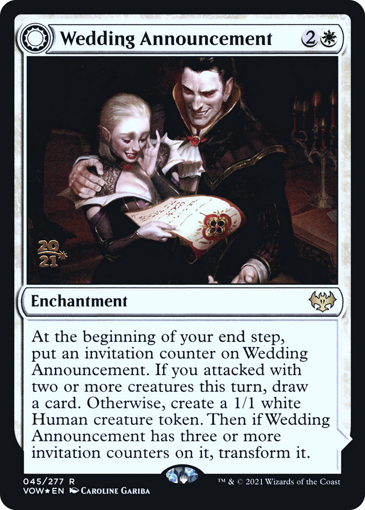 Wedding Announcement (PRE-45S) - Innistrad: Crimson Vow Promos: (Double Faced Transform) Foil
