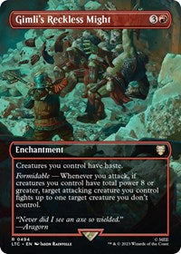 Gimli's Reckless Might (Borderless) (494) [Commander: The Lord of the Rings: Tales of Middle-earth]
