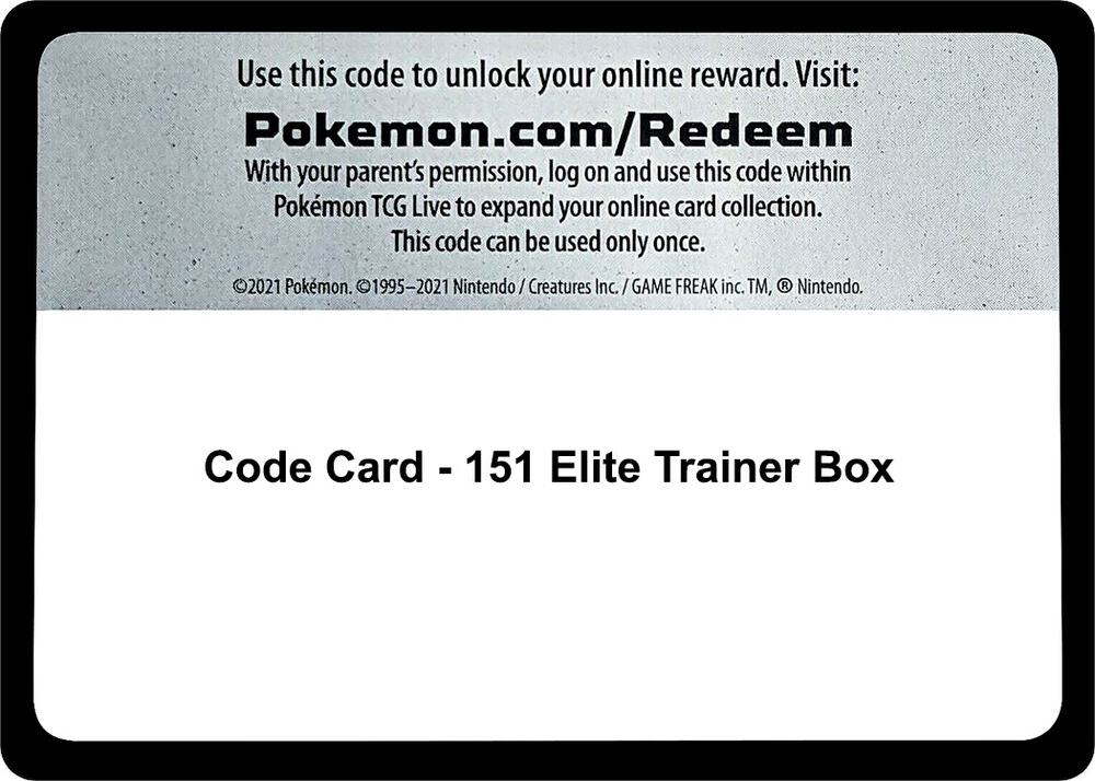Code Card - 151 Elite Trainer Box [SV: Scarlet & Violet 151]