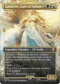 Galadriel, Light of Valinor (Borderless) (Surge Foil) (542) [Commander: The Lord of the Rings: Tales of Middle-earth]