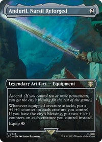 Anduril, Narsil Reforged (Borderless) (Surge Foil) (535) [Commander: The Lord of the Rings: Tales of Middle-earth]