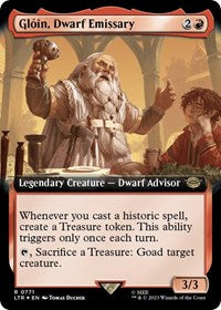 Gloin, Dwarf Emissary (Extended Art) (Surge Foil) (771) [Universes Beyond: The Lord of the Rings: Tales of Middle-earth]