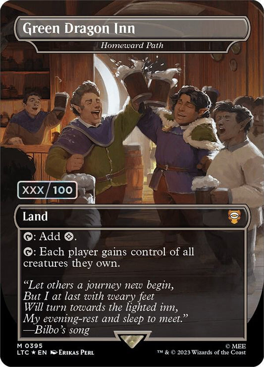 Green Dragon Inn - Homeward Path (Borderless) (Serial Numbered) (395) [Commander: The Lord of the Rings: Tales of Middle-earth]