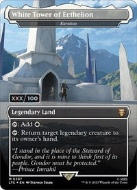 White Tower of Ecthelion - Karakas (Borderless) (Serial Numbered) (397) [Commander: The Lord of the Rings: Tales of Middle-earth]