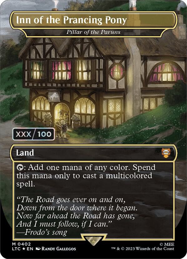 Inn of the Prancing Pony - Pillar of the Paruns (Borderless) (Serial Numbered) (402) [Commander: The Lord of the Rings: Tales of Middle-earth]