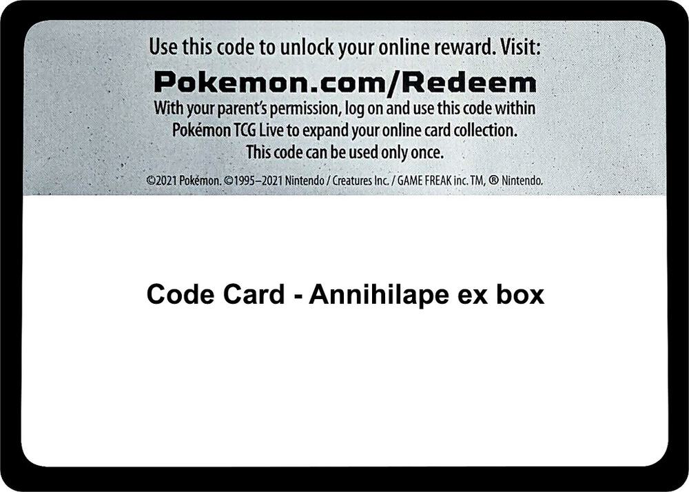 Code Card - Annihilape ex box [Miscellaneous Cards & Products]