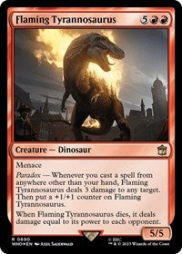 Flaming Tyrannosaurus (Surge Foil) (690) [Universes Beyond: Doctor Who]