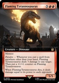 Flaming Tyrannosaurus (Extended Art) (Surge Foil) (976) [Universes Beyond: Doctor Who]