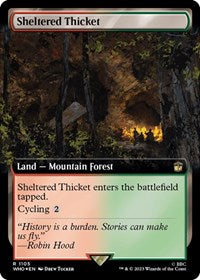 Sheltered Thicket (Extended Art) (Surge Foil) (1105) [Universes Beyond: Doctor Who]