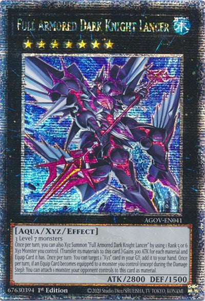 Full Armored Dark Knight Lancer (Quarter Century Secret Rare) (AGOV-EN041) [Age of Overlord]