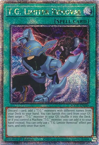 T.G. Limiter Removal (Quarter Century Secret Rare) (AGOV-EN049) [Age of Overlord]