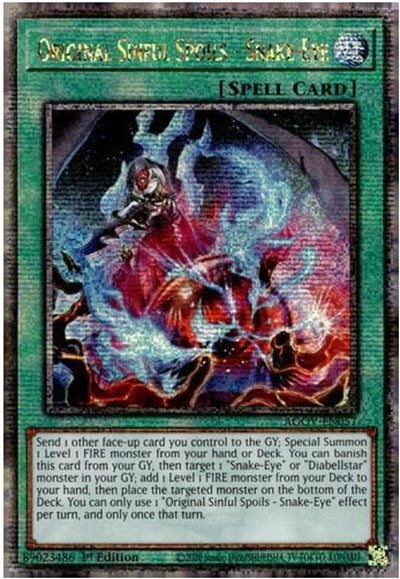 Original Sinful Spoils - Snake-Eye (Quarter Century Secret Rare) (AGOV-EN057) [Age of Overlord]