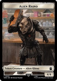 Alien Rhino // Mutant Double-Sided Token (3 // 18) [Universes Beyond: Doctor Who]