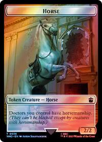 Horse // Clue (0053) Double-Sided Token (Surge Foil) (36 // 53) [Universes Beyond: Doctor Who]