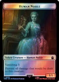 Human Noble // Treasure (0063) Double-Sided Token (Surge Foil) (39 // 63) [Universes Beyond: Doctor Who]
