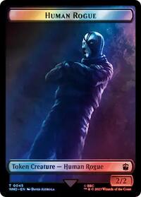 Human Rogue // Dinosaur Double-Sided Token (Surge Foil) (45 // 52) [Universes Beyond: Doctor Who]