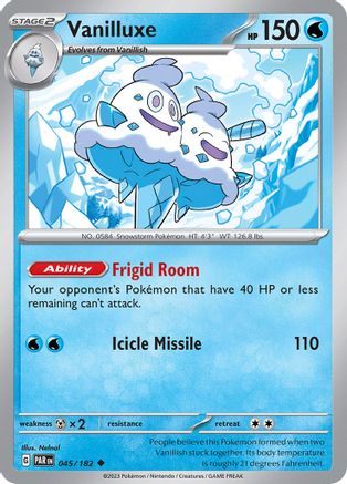 Vanilluxe 045/182  - Reverse Holofoil SV04 Paradox Rift - Uncommon