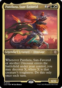 Pantlaza, Sun-Favored (Display Commander) - Thick Stock (124) [Commander: The Lost Caverns of Ixalan]