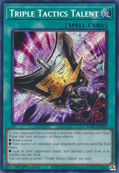Triple Tactics Talent (Secret Rare) (RA01-EN063) [25th Anniversary Rarity Collection]