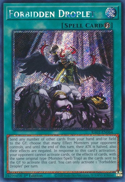 Forbidden Droplet (Platinum Secret Rare) (RA01-EN064) [25th Anniversary Rarity Collection]