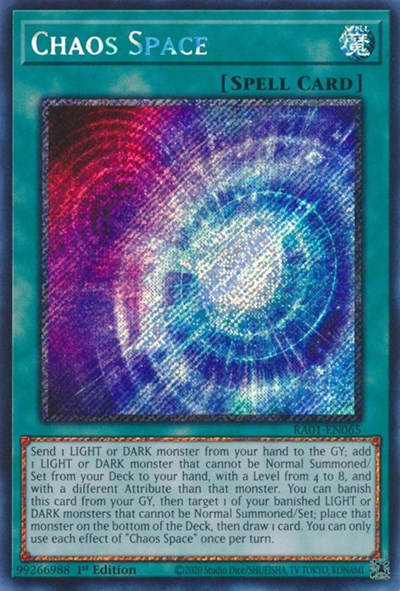Chaos Space (Platinum Secret Rare) (RA01-EN065) [25th Anniversary Rarity Collection]