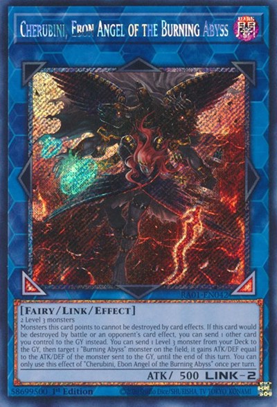 Cherubini, Ebon Angel of the Burning Abyss (Platinum Secret Rare) (RA01-EN042) [25th Anniversary Rarity Collection]