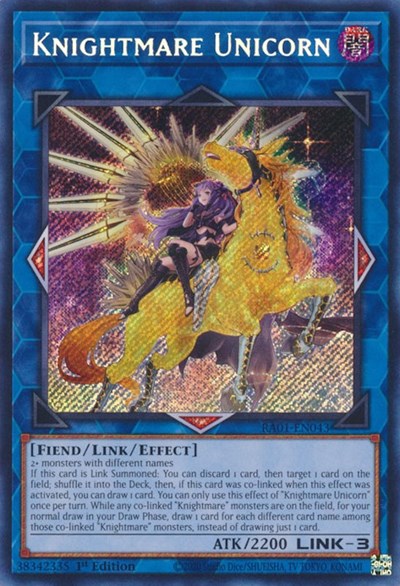 Knightmare Unicorn (Alternate Art) (Secret Rare) (RA01-EN043) [25th Anniversary Rarity Collection]