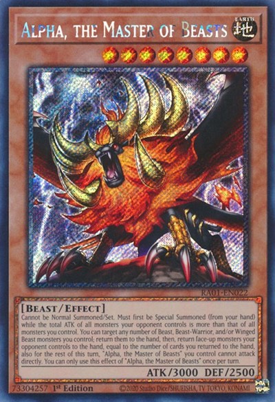 Alpha, the Master of Beasts (Platinum Secret Rare) (RA01-EN022) [25th Anniversary Rarity Collection]