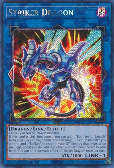 Striker Dragon (Platinum Secret Rare) (RA01-EN046) [25th Anniversary Rarity Collection]