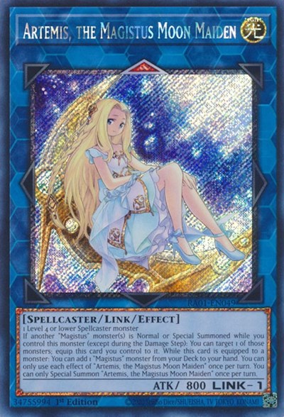 Artemis, the Magistus Moon Maiden (Platinum Secret Rare) (RA01-EN049) [25th Anniversary Rarity Collection]