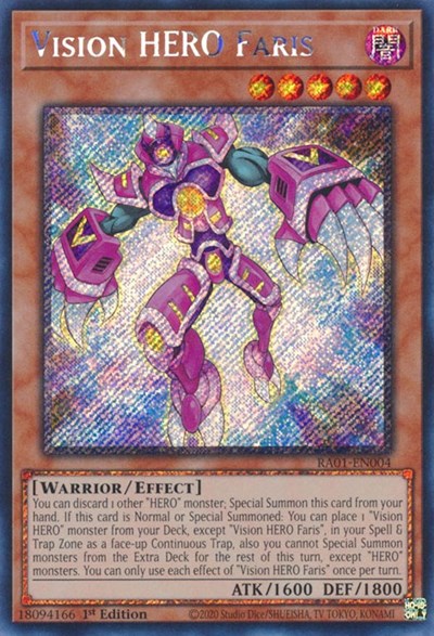 Vision HERO Faris (Platinum Secret Rare) (RA01-EN004) [25th Anniversary Rarity Collection]