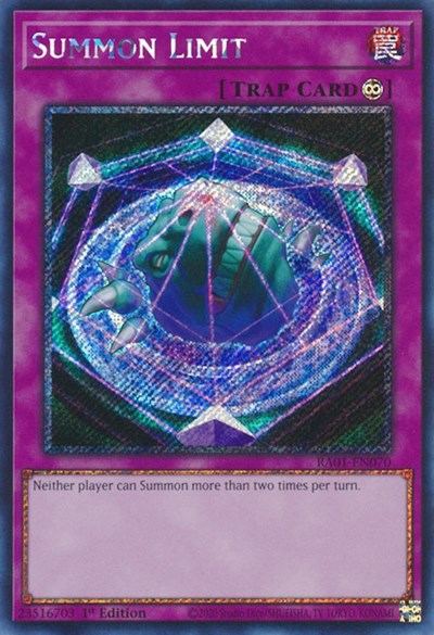 Summon Limit (Platinum Secret Rare) (RA01-EN070) [25th Anniversary Rarity Collection]