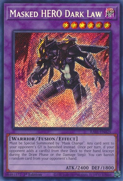 Masked HERO Dark Law (Secret Rare) (RA01-EN025) [25th Anniversary Rarity Collection]