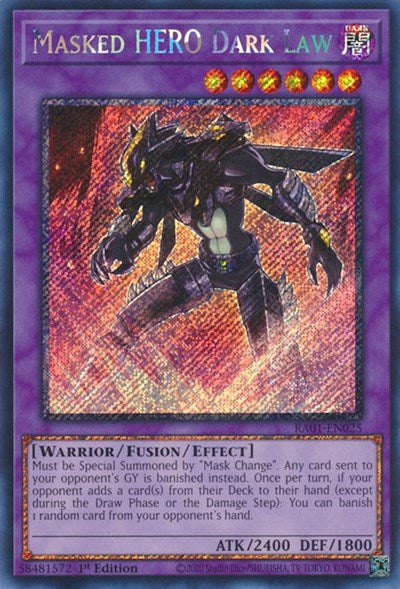 Masked HERO Dark Law (Platinum Secret Rare) (RA01-EN025) [25th Anniversary Rarity Collection]
